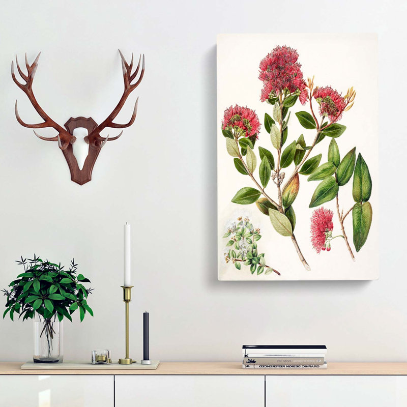 Aka. Rata Flowers - Wrapped Canvas Painting, 50cm H x 35cm W x 3cm D
