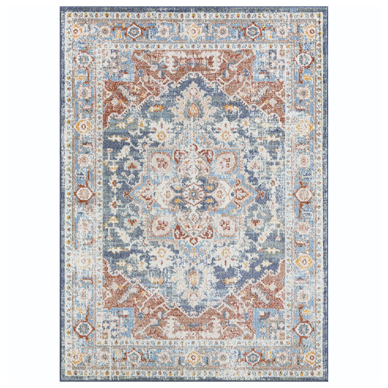 Aliccia Frett Floral Pattern Area Rug, Rectangle 8' x 10'