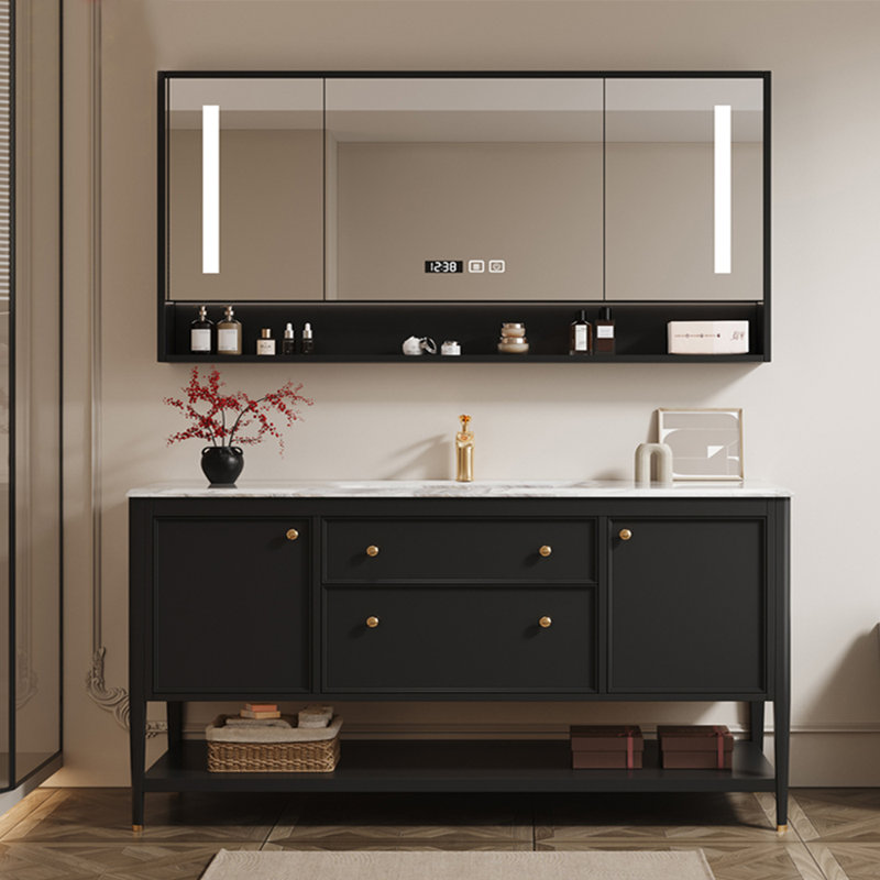 Armoire de salle de bain légère et luxueuse, 55"