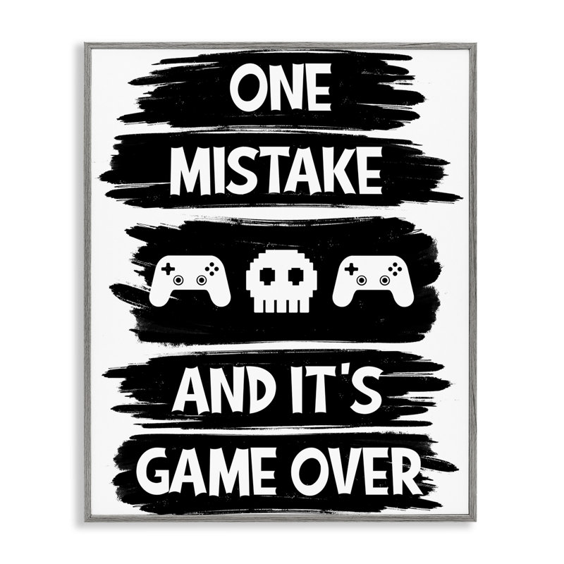 «One Mistake It's Game Over», estampe numérique, conception de Marcus Prime, Estampe numérique Farmhouse, H 30 po x l 24 po