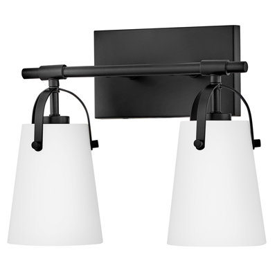 Foster Two Light Bath Vanity with Etched Opal Shades