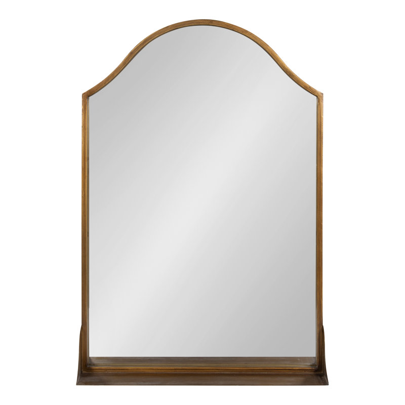 Dukene Metal Mirror with Shelves, Gold, 20" x 30"