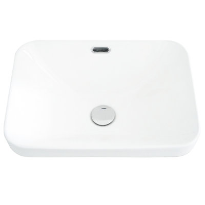 Exquisite High - Gloss White Ceramic Drop In Sink, 15 Wide, Scratch , Modern Aesthetic For Bathrooms Glossy Sink With Integrated Design, 18.02 Deep, , Appeal