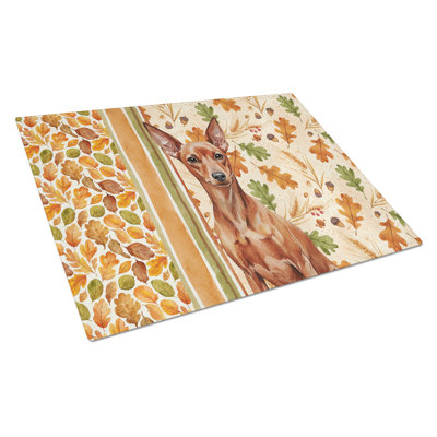 Planche à découper en verre rouge Mini Pinscher