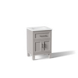 Quo 25'' Wall Mounted Single Bathroom Vanity with Solid Wood Top