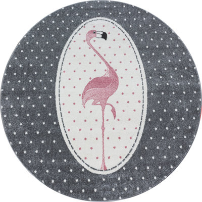 Peachey Flatweave Pink/Grey/White Rug