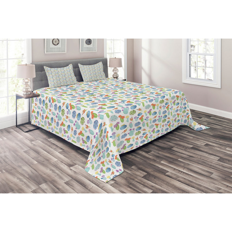 Coastal Polyester Coverlet, King Bedspread + 2 Shams