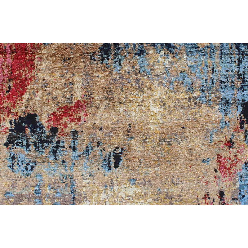 Geometric Hand Knotted 123cm X 182cm Area Rug