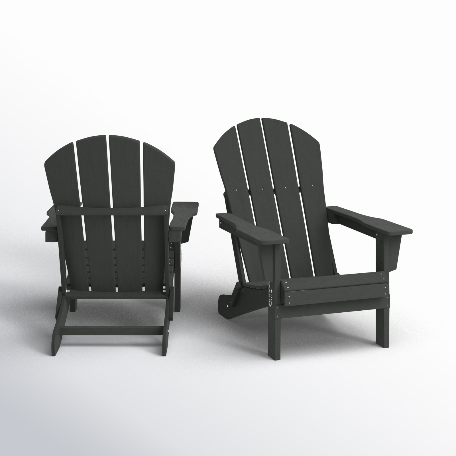 Laguna Foldable Outdoor Adirondack Set, Gray