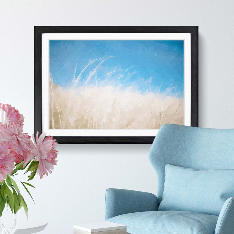 Blades of Grass in Summer in Abstract - Picture Frame Graphic Art Print, 36cm H x 48cm W x 2cm D, Black Framed