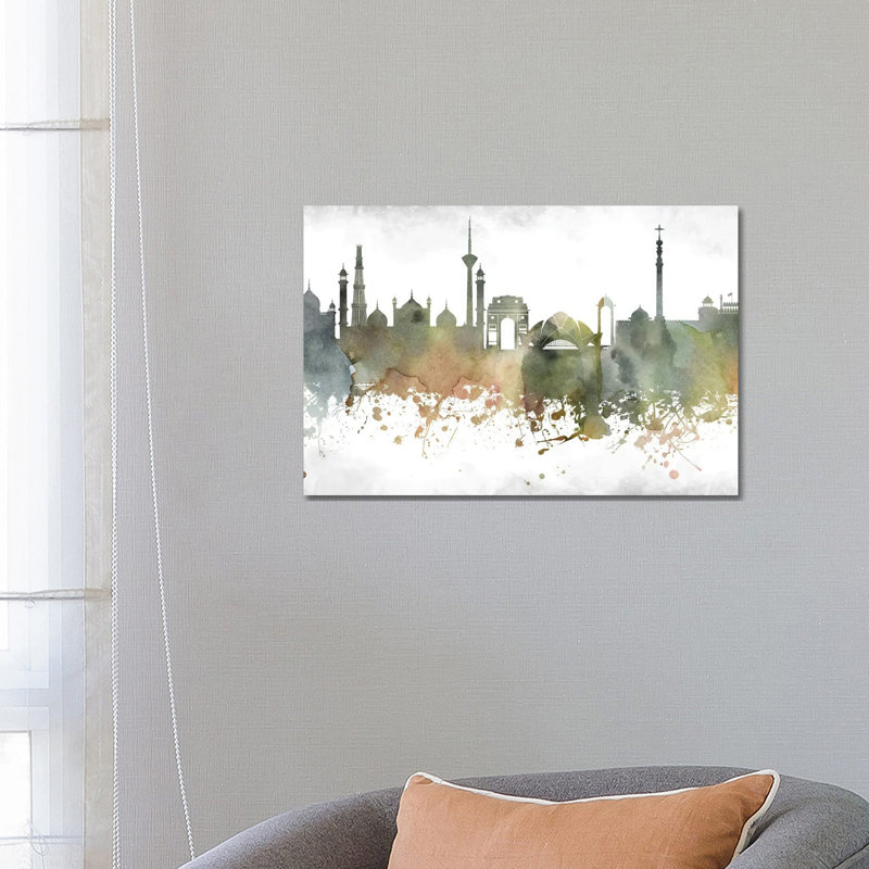 Delhi Skyline by WallDecorAddict - Wrapped Canvas Print, 66.04 cm H x 45.72 cm W