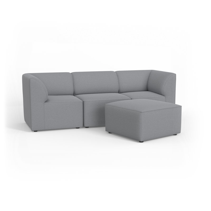 Big Joe Patio 4 Piece Outdoor Sectional, Smoke Gray