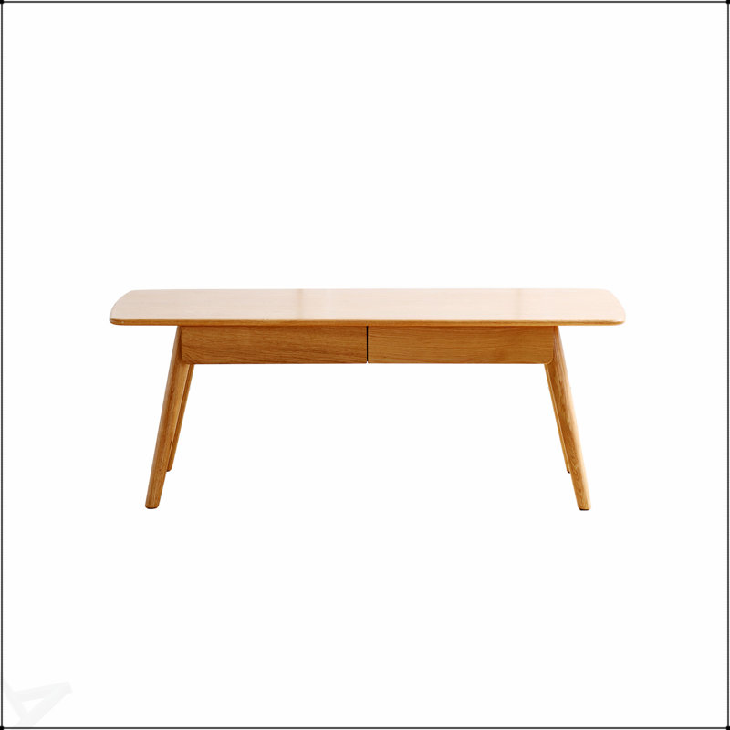Table basse en bois massif avec tablette de rangement, facile à assembler, idéale pour la maison et le bureau, conception naturelle et durable