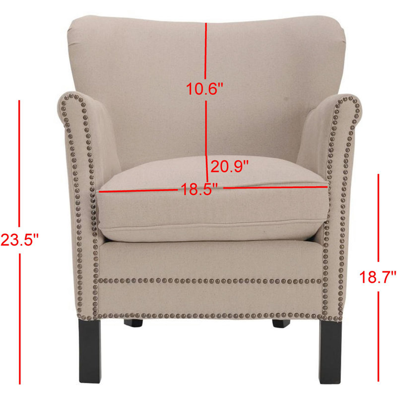 Fauteuil à oreilles de 26,6 po de largeur, Taupe