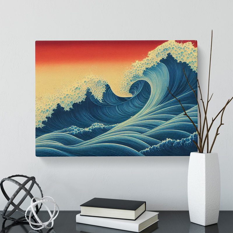 Ravishing Japanese Wave - Wrapped Canvas