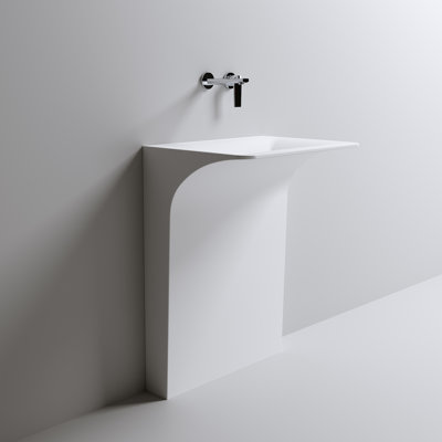 Space Saving Bathroom Sinks, Solid Surface Modern Compact Powder Room