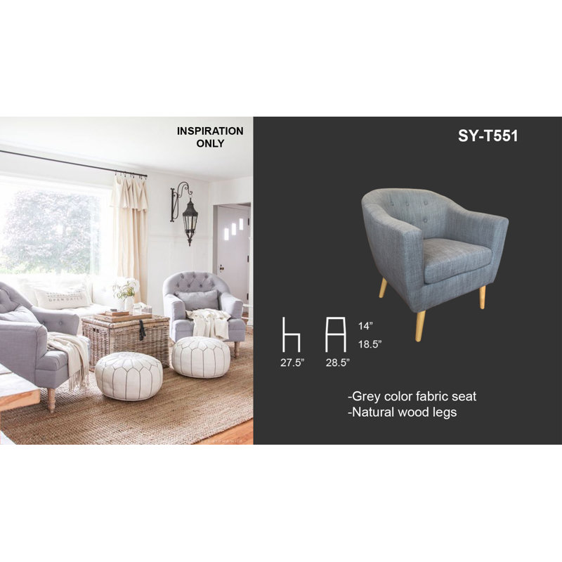 Fauteuil rembourré gris