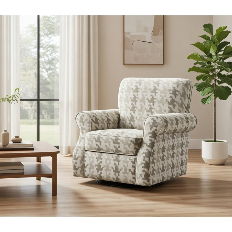 Fauteuil pivotant en polyester Silverlock, Mélange de polyester berbère Blass