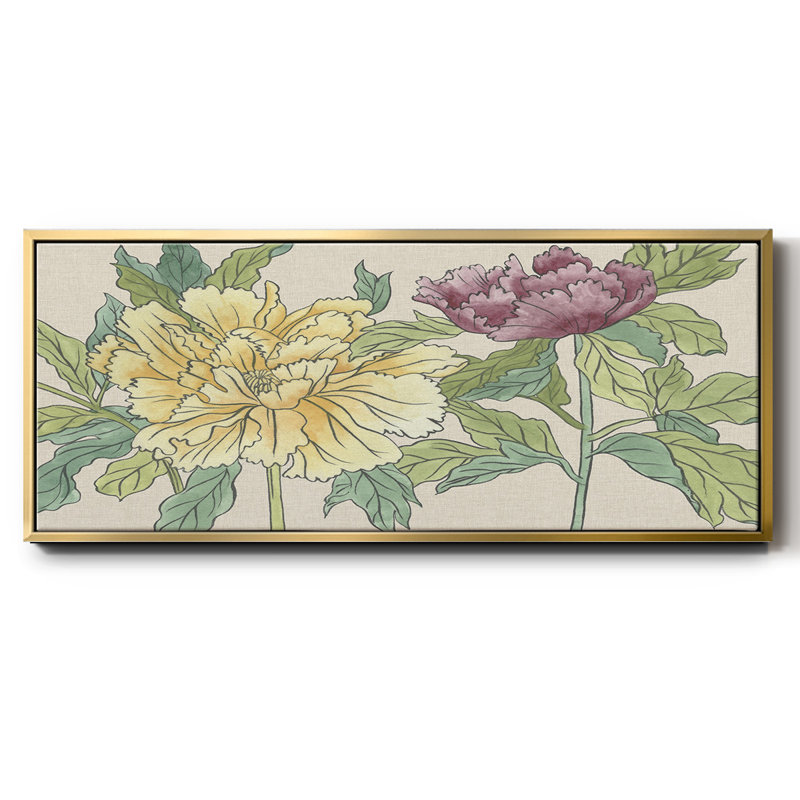 Peony Blooms II - toile encadrée, H 24 po x l 60 po