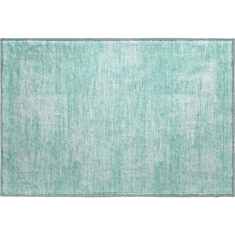 Premium Machine Washable Prisco Turquoise Rug, Rectangle 1'8" x 2'6"