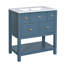 Ensemble de meuble-lavabo 30 po avec lavabo en céramique, ensemble de meuble-lavabo simple autoportant avec 5 tiroirs, armoire de rangement en bois massif, meuble-lavabo-497579089