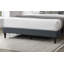 Lit monobloc de style vintage moderne, en toile de jute brune, avec garniture cloutée.-1259536092-1259536089