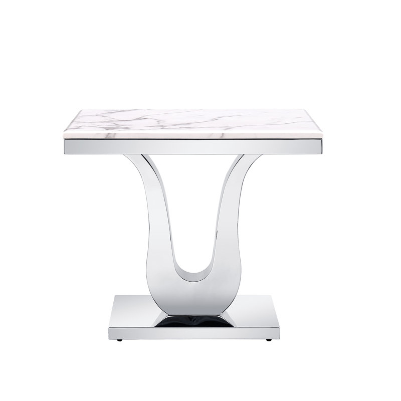 Table d'appoint Gracianna, Argent, gris