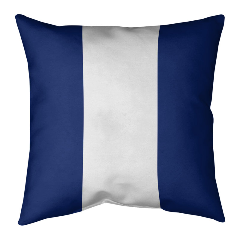 Housse de coussin, 18 po x 18 po, Bleu / Blanc, Simili suède