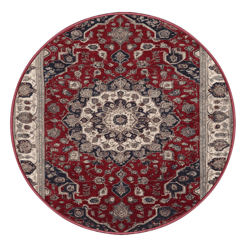 Tapis brun lavable à la machine, Rond 4 pi