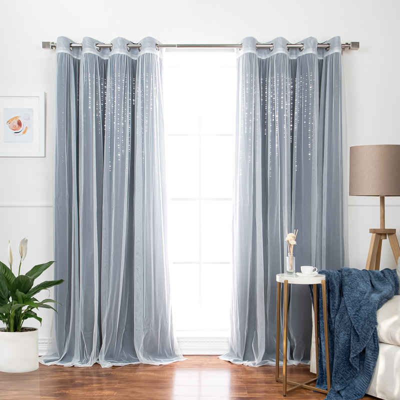 Exzavion Room Darkening Curtain, Navy