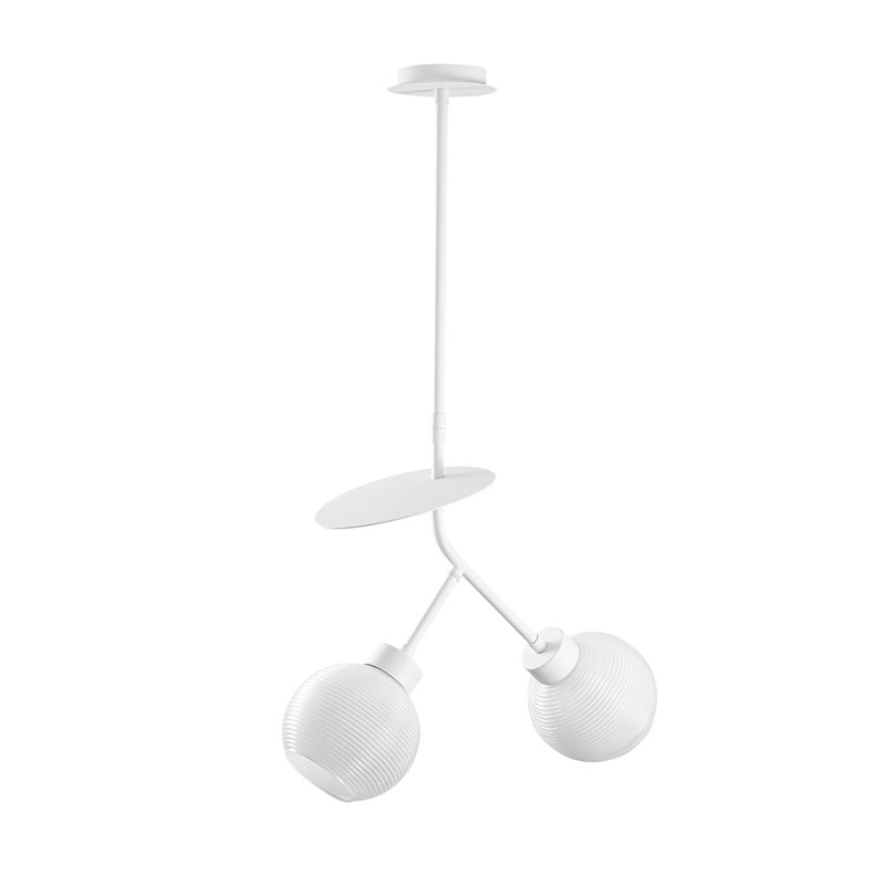 Lustre unique à 2 lumières Ohlone, Blanc