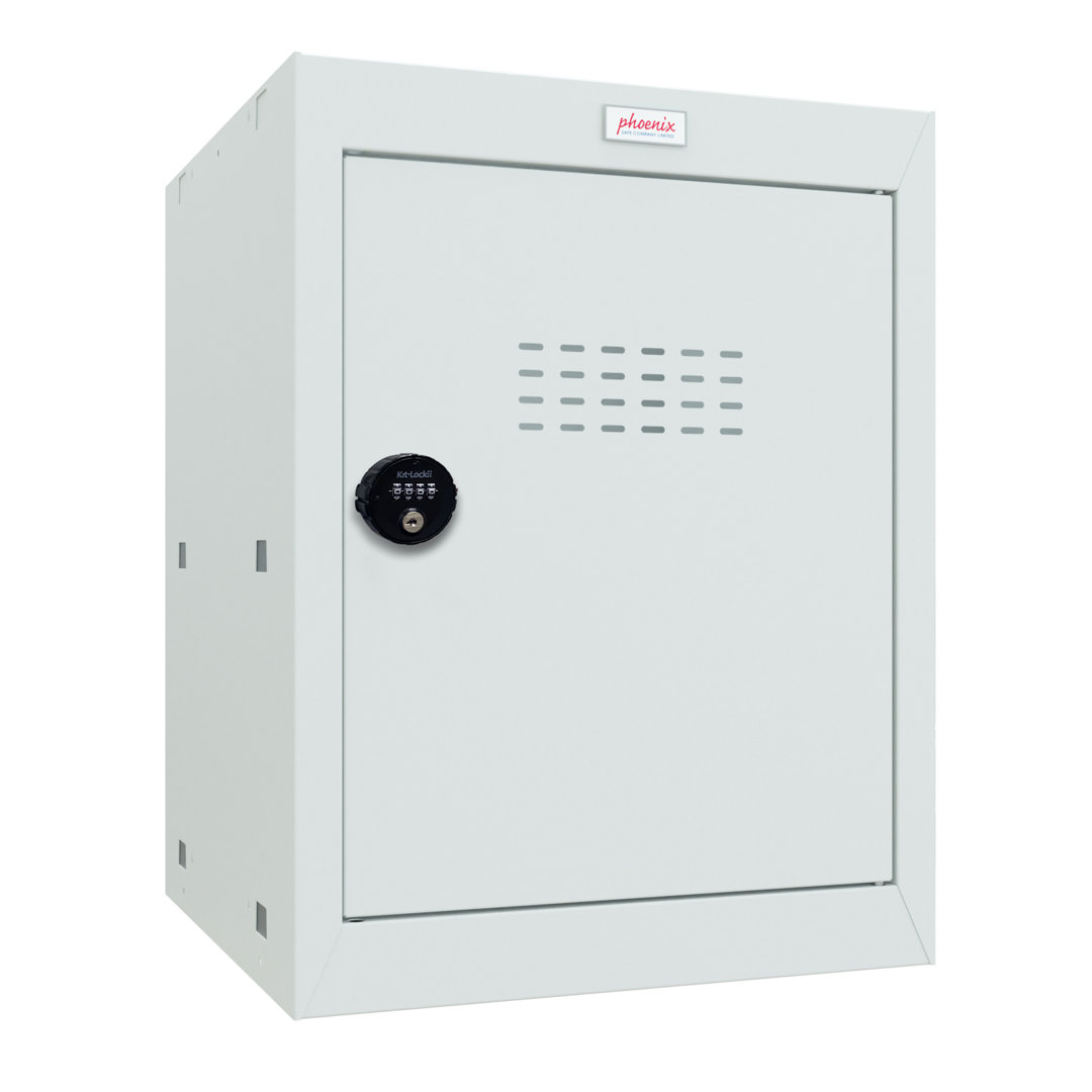 Phoenix Safe Phoenix Safe CL Series CL0544GGC Size 2 Cube Locker in Light Grey with Combinati