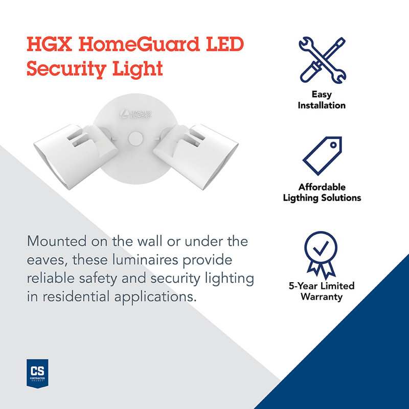 Outdoor HGX LED 2RH 4000K Security Floodlight in White