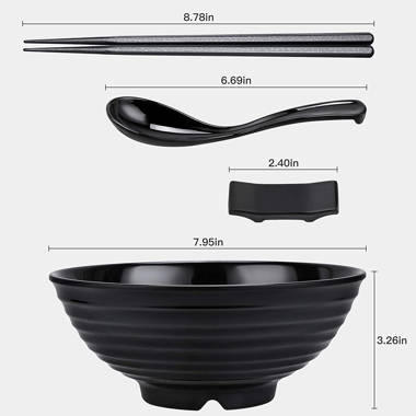 Hokku Designs Red And Black Melamine Japanese Long Handle Spoons For Ramen,  Soup, Hot Pot Eating, Mixing, Stirring 8.25 Inches (3 Spoons)