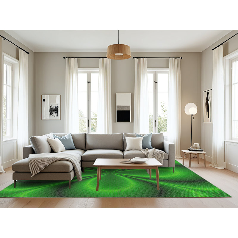 Tapis de zone verte à motif, Rectangle 8 pi x 12 pi