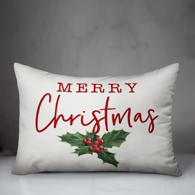  Housse et insert de coussin rectangulaire Merry Christmas Poinsettia, Intérieur