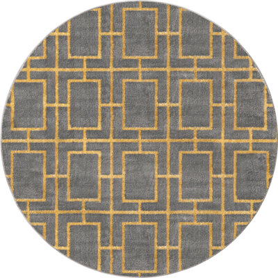 Glam Geometric Gray/Gold Area Rug