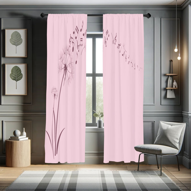 Rideaux de musique Ebern Designs, L 28 po x L 63 po