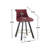 COOLMORE Set Of 2,Back Pull Point Design, Velvet Material, 360 Degree Rotation, Back Pull Loop Detachable Design, Rivet Decoration, Square Foot Wooden Bar Chair