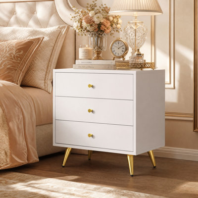 Modern Nightstand With White Finish