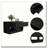 Willamette Rectangle 2-Shelf 2-Drawer Storage Bench Black Wengue-596949226