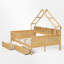 Full Size Wood Platform Bed With Storage And Guardrail-89315636