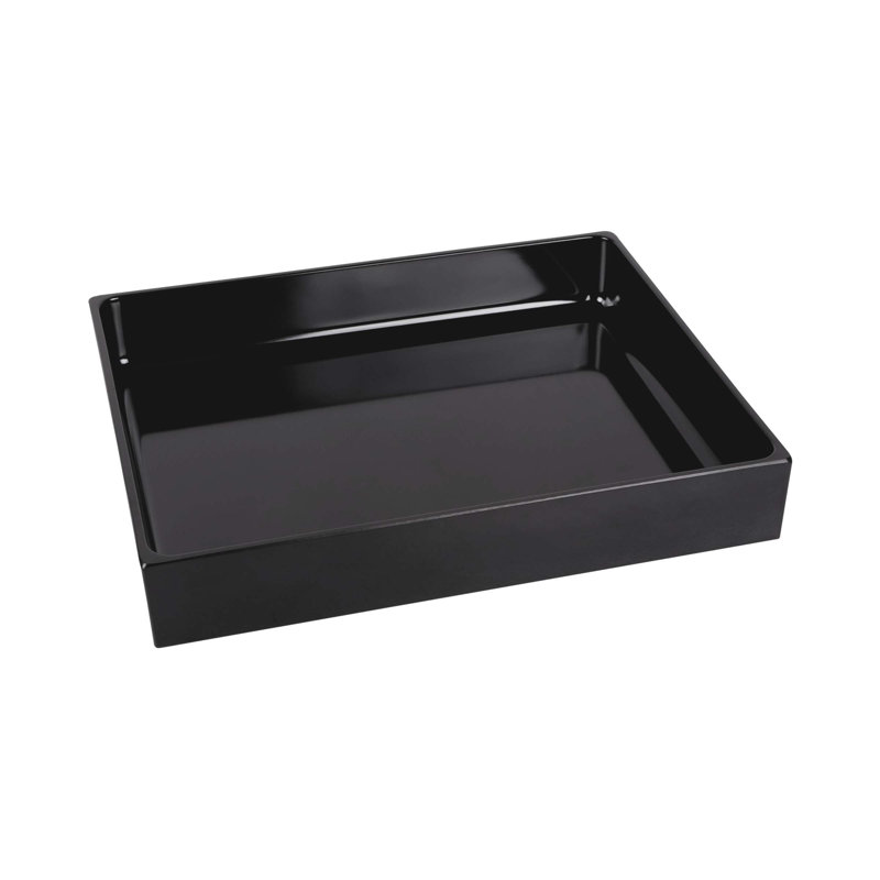 Plateau européen en mélamine, Noir, H 2 po x l 12 po x P 10 po