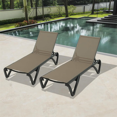 Ensemble de 2 chaises longues pour piscine