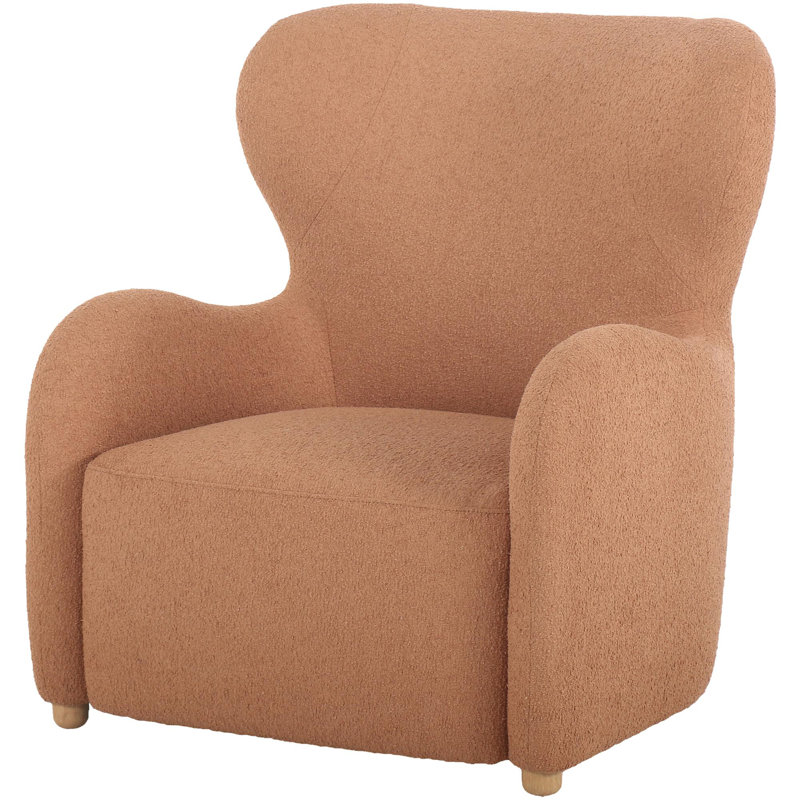 Ojal Modern Accent Chair, Brown Boucle
