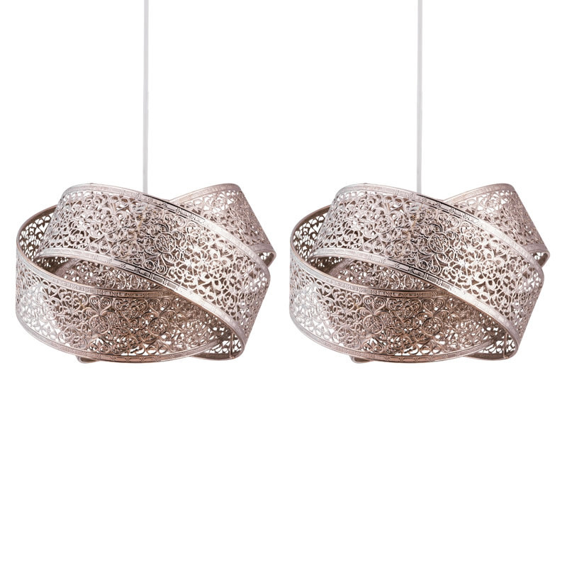20 cm H Novelty Pendant Shade ( Uno ) in Silver