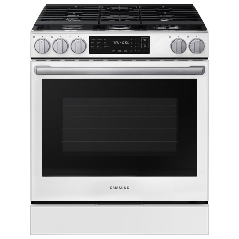 Bespoke 6.0 cu. Ft. Smart Slide-In Gas Range with True Convection in White Glass, White