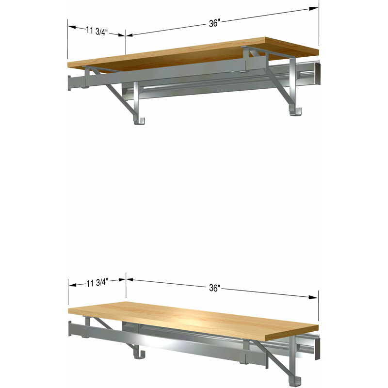 Double Shelf-Hang Closet System, Maple, 8.5"H x 36"W x 11.75"D