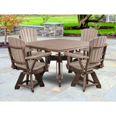 Ensemble repas d'extérieur carré 4 personnes L 44 po Alyxzander