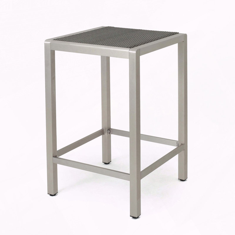 Outdoor Aluminum Bar Table, Dark Gray